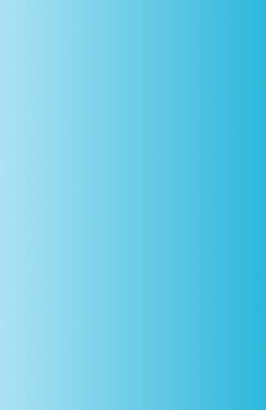 A gradient of blue and white in the shape of rectangle displays a written testimony 