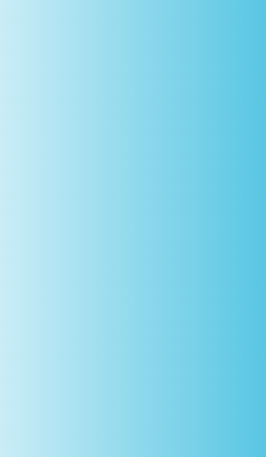 A gradient of blue and white in the shape of rectangle displays a written testimony 